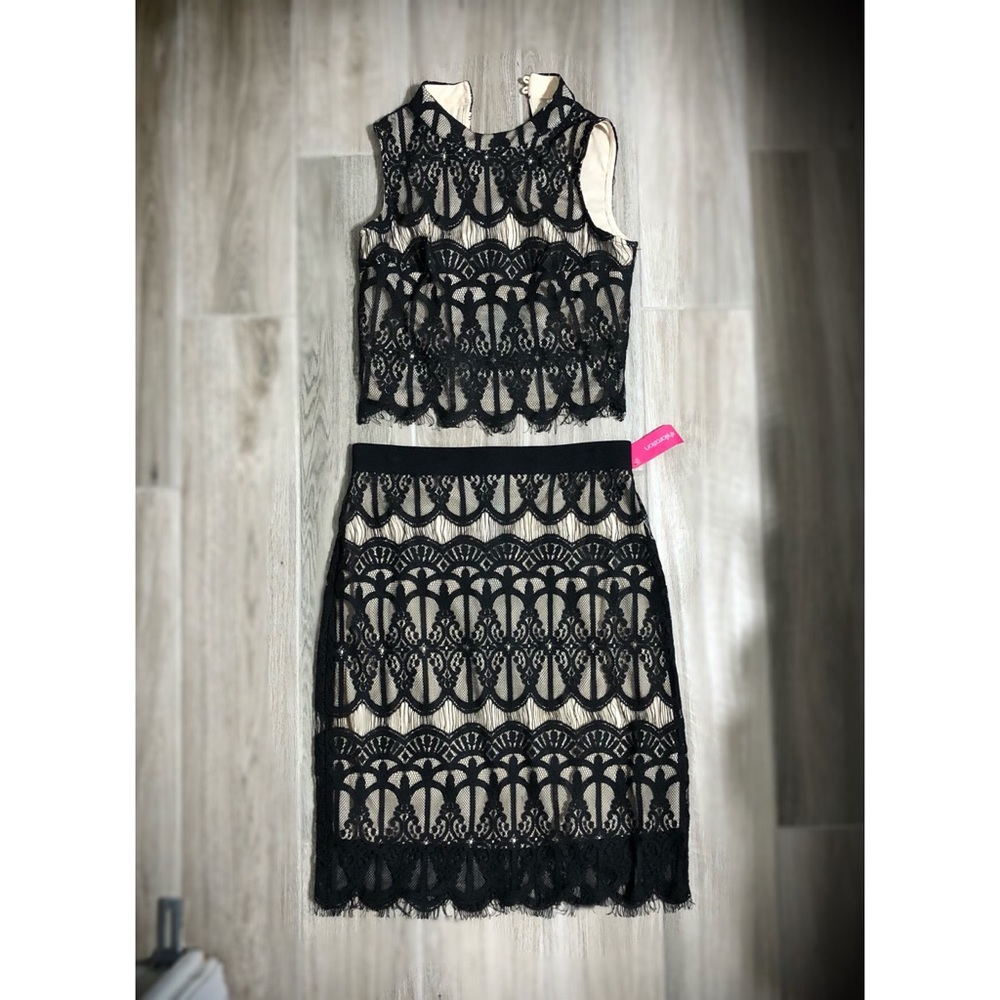 Black Lace Two Piece Set (NWT)